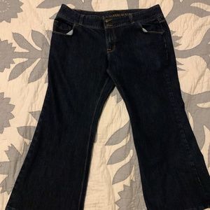 Lands' End Dark Blue Boot-cut Flared Denim Jeans - Size 14 - EUC